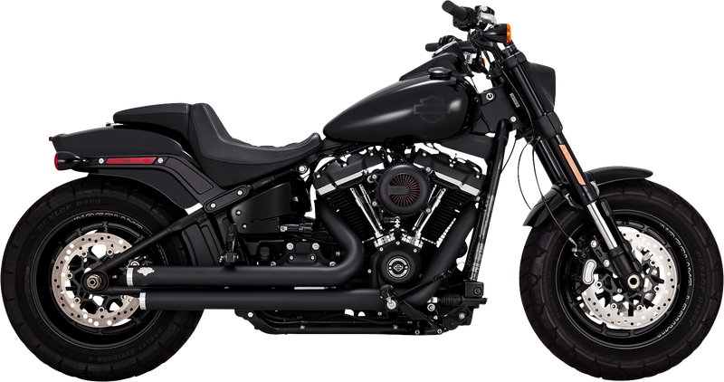 VANCE & HINES Big Shots Staggered Exhaust System - Black - '18-'24 SOFTAIL MODELS
