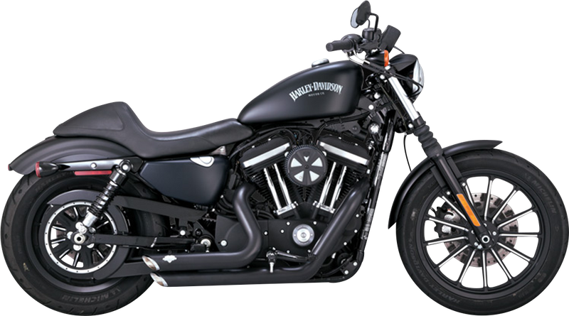 VANCE & HINES Shortshots Staggered Exhaust System - Black - Sportster '14-'22