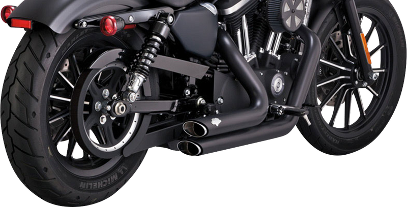 VANCE & HINES Shortshots Staggered Exhaust System - Black - Sportster '14-'22