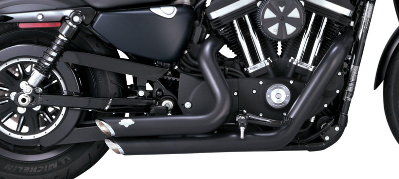 VANCE & HINES Shortshots Staggered Exhaust System - Black - Sportster '14-'22