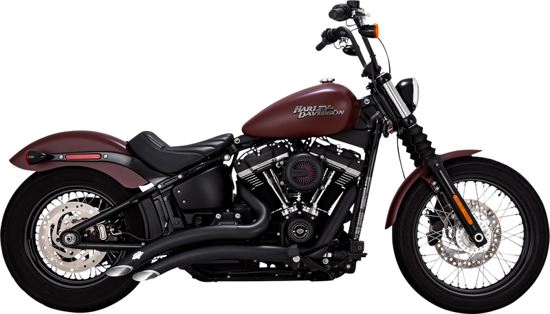 VANCE & HINES Big Radius Exhaust System - Black - '18-'24 SOFTAIL MODELS