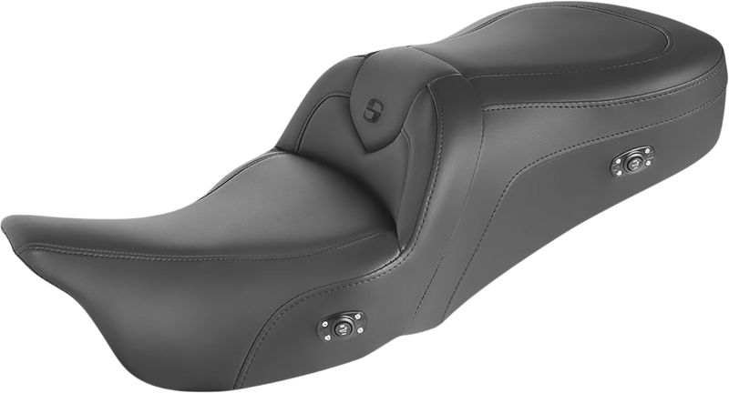 SADDLEMEN Heated RoadSofa™ Seat - Without Backrest - Black W/Black Stitching - Touring '97-'07