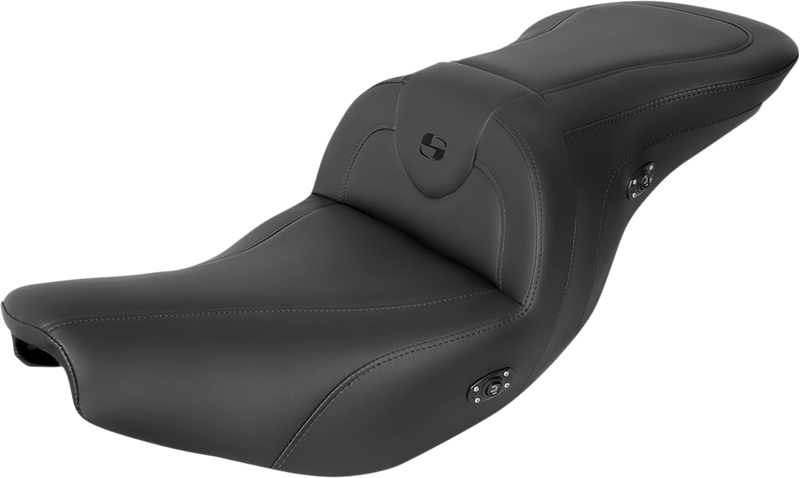 SADDLEMEN RoadSofa* Seat - Without Backrest - Black W/Black Stitching - Heated - Indian '14-'23
