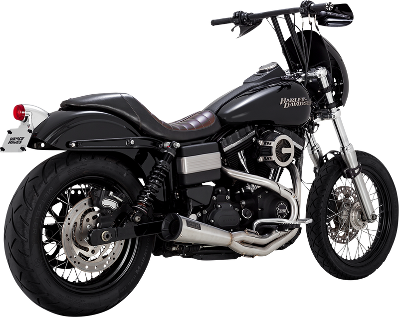 VANCE & HINES 2-into-1 Upsweep Exhaust System - Brushed - Stainless Steel - '10-'17 DYNA MODELS