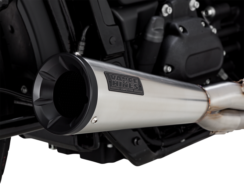 VANCE & HINES 2-into-1 Upsweep Exhaust System - Brushed - Stainless Steel - '18-'24 SOFTAIL MODELS