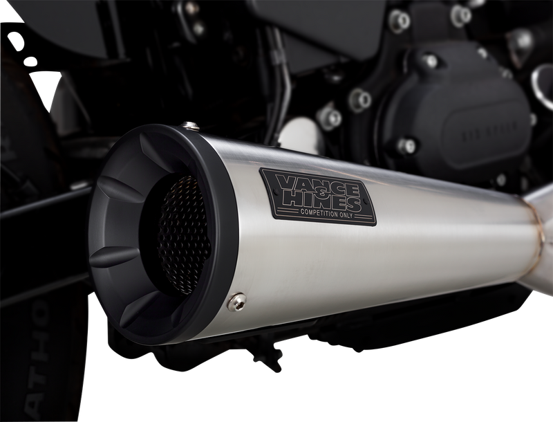 VANCE & HINES 2-into-1 Upsweep Exhaust System - Brushed - Stainless Steel - '10-'17 DYNA MODELS