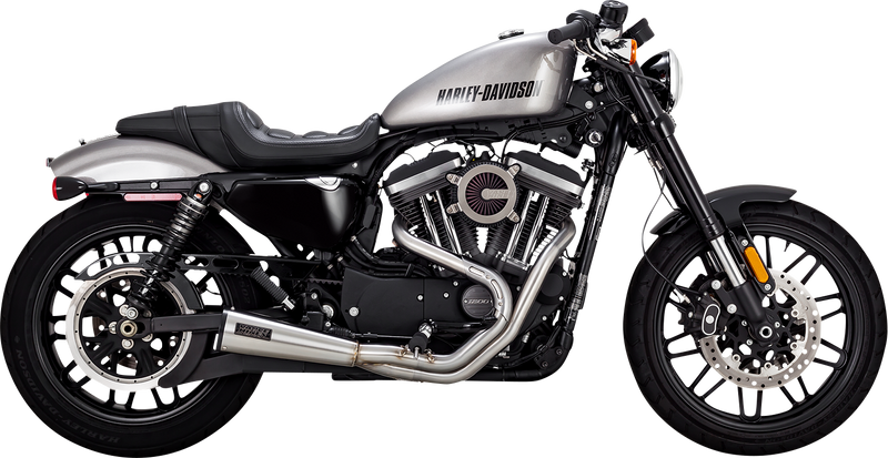 VANCE & HINES 2-into-1 Upsweep Exhaust System - Brushed - Stainless Steel - '14-'22 SPORTSTER MODELS
