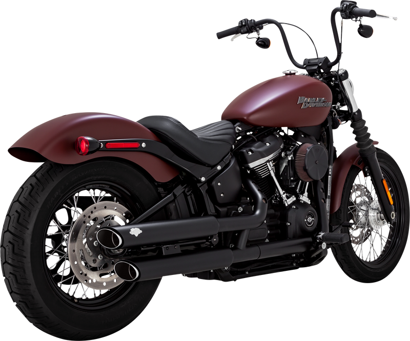 VANCE & HINES 3" Twin Slash Slip-On Mufflers - Black - '18-'24 SOFTAIL MODELS