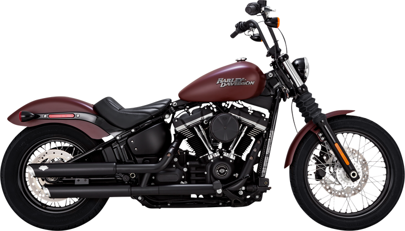 VANCE & HINES 3" Twin Slash Slip-On Mufflers - Black - '18-'24 SOFTAIL MODELS