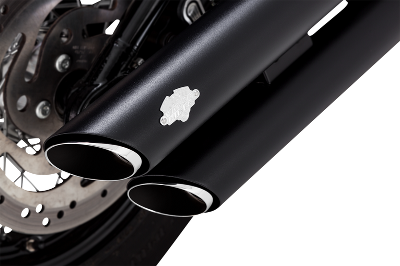 VANCE & HINES 3" Twin Slash Slip-On Mufflers - Black - '18-'24 SOFTAIL MODELS