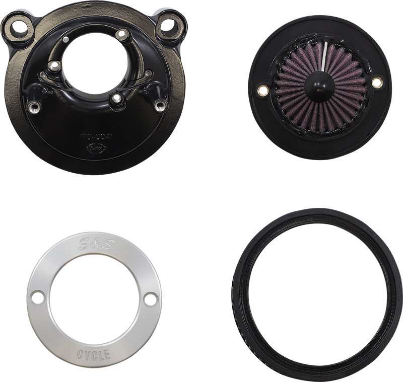 S&S CYCLE Air Stinger Stealth Air Cleaner Kit - Black Chrome Ring