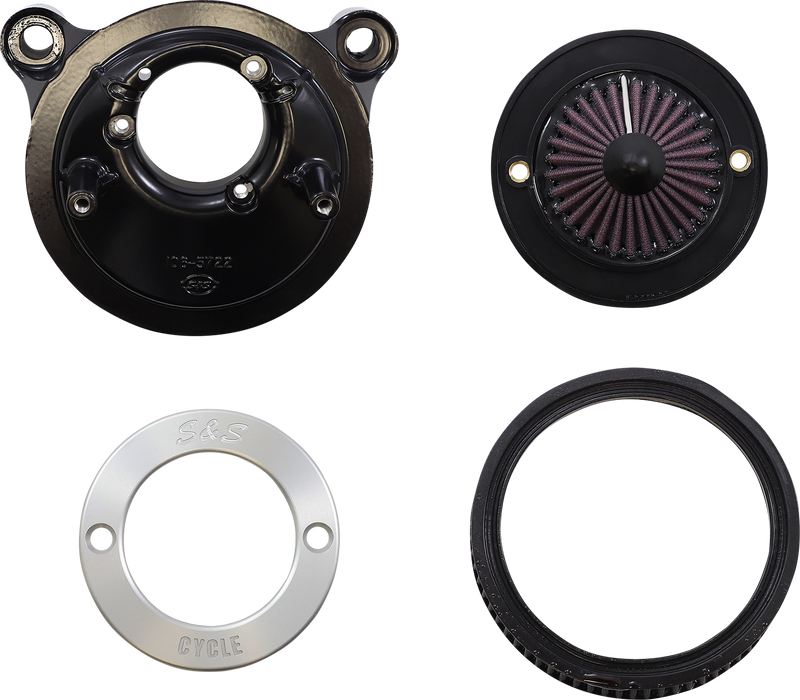 S&S CYCLE Air Stinger Stealth Air Cleaner Kit - Black Chrome Ring