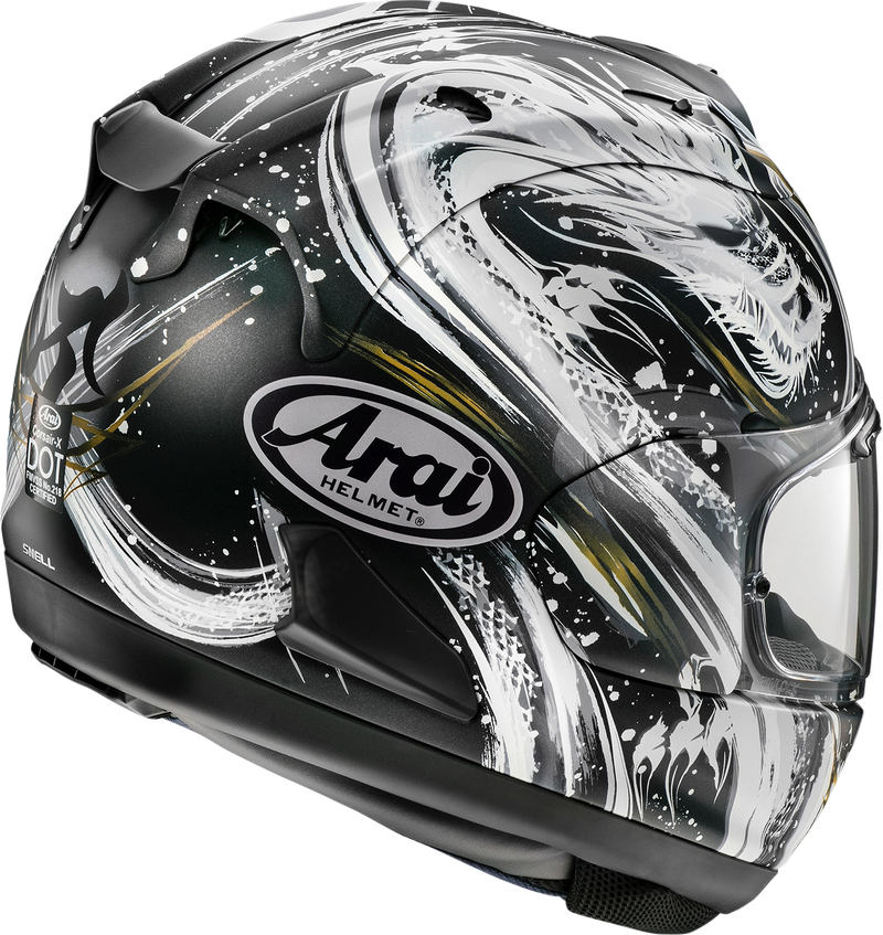 arai corsair-x black full face helmet white ARAI Corsair-X Helmet - Kiyonari