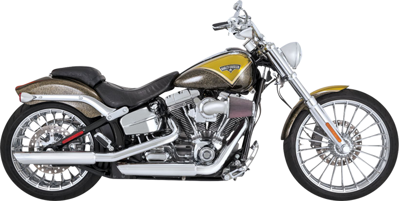 VANCE & HINES 3" Twin Slash Slip-On Muffler - Chrome - 2007-2017 SOFTAIL AND BREAKOUT MODELS