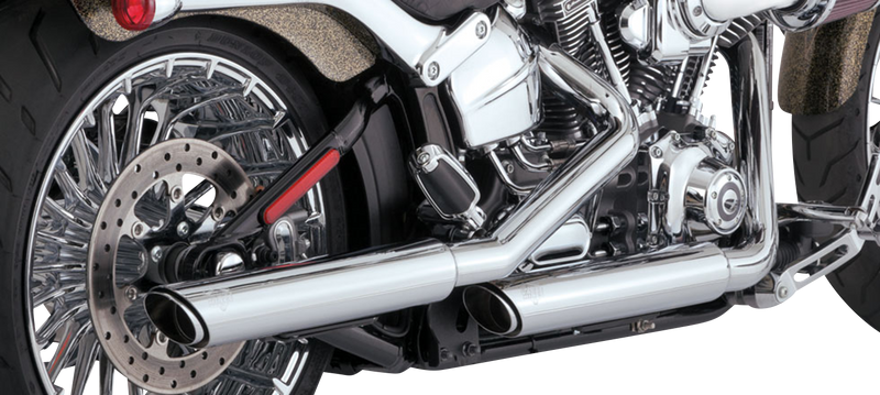 VANCE & HINES 3" Twin Slash Slip-On Muffler - Chrome - 2007-2017 SOFTAIL AND BREAKOUT MODELS