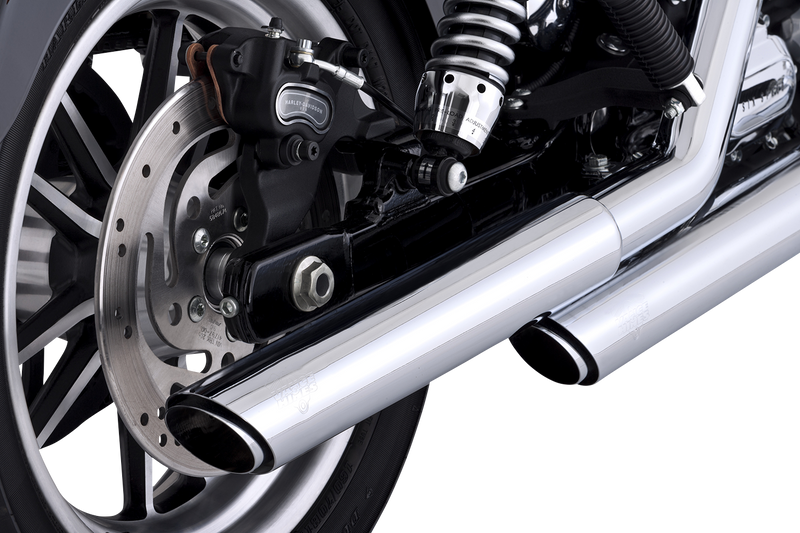 VANCE & HINES 3" Twin Slash Slip-On Muffler - Chrome - 1991-2017 DYNA MODELS
