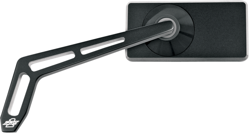 PRO-ONE PERF.MFG. Mirror - Weekend Warrior - Side View - 2 Tone/Cut-Out - Rectangle - Black - Left 102450B