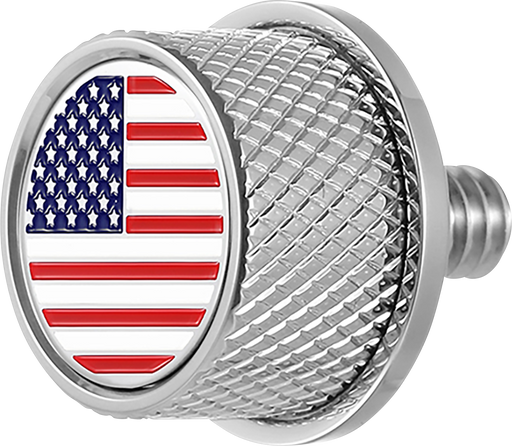 FIGURATI DESIGNS Seat Mounting Knob - Stainless Steel - American Flag FD20-SEAT KN-SS