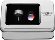 FIGURATI DESIGNS Seat Mounting Knob - Stainless Steel - American Flag FD20-SEAT KN-SS