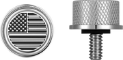 FIGURATI DESIGNS Seat Mounting Knob - Stainles Steel - Black/White American Flag - Contrast Cut FD26-SEAT KN-SS