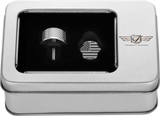 FIGURATI DESIGNS Seat Mounting Knob - Stainles Steel - Black/White American Flag - Contrast Cut FD26-SEAT KN-SS