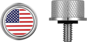 FIGURATI DESIGNS Seat Mounting Knob - Stainless Steel - American Flag FD20-SEAT KN-SS