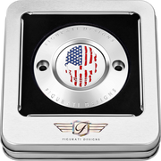 FIGURATI DESIGNS Timing Cover - 2 Hole - Skull - Stainless Steel FD24-TC-2H-SS