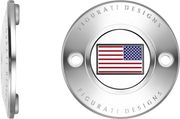 FIGURATI DESIGNS Timing Cover - 2 Hole - American Flag - Reversed - Stainless Steel FD20-TC-2H-SS