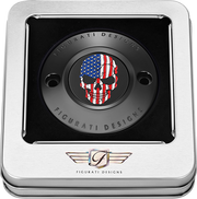 FIGURATI DESIGNS Timing Cover - 2 Hole - Skull - Black FD25-TC-2H-BLK