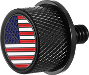 FIGURATI DESIGNS Seat Mounting Knob - Black - American Flag FD20-SEAT KN-BK