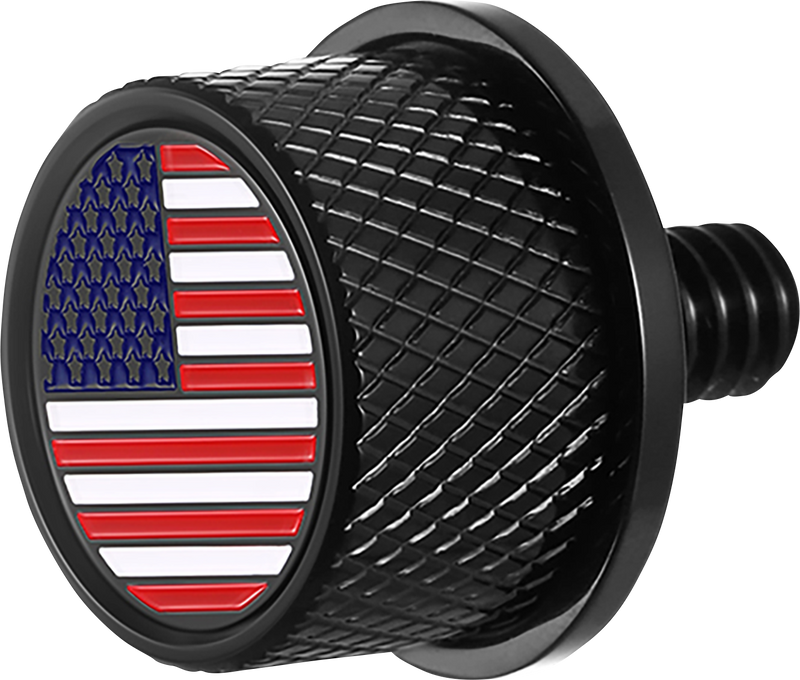 FIGURATI DESIGNS Seat Mounting Knob - Black - American Flag FD20-SEAT KN-BK
