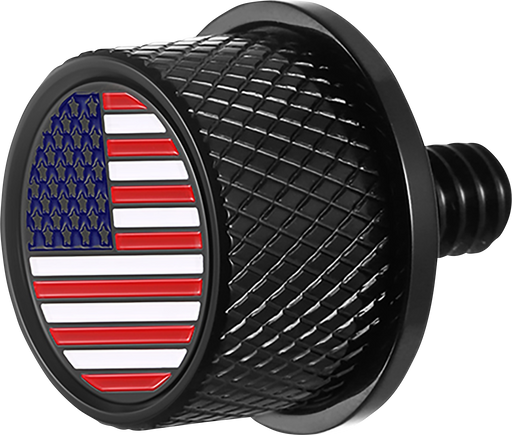 FIGURATI DESIGNS Seat Mounting Knob - Black - American Flag FD20-SEAT KN-BK