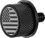 FIGURATI DESIGNS Seat Mounting Knob - Black - Black/White American Flag - Contrast Cut FD26-SEAT KN-BK