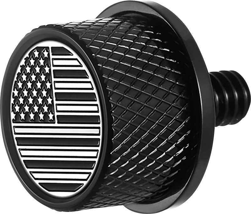 FIGURATI DESIGNS Seat Mounting Knob - Black - Black/White American Flag - Contrast Cut FD26-SEAT KN-BK