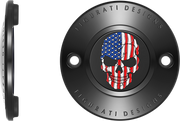 FIGURATI DESIGNS Timing Cover - 2 Hole - Skull - Black FD25-TC-2H-BLK