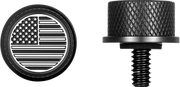 FIGURATI DESIGNS Seat Mounting Knob - Black - Black/White American Flag - Contrast Cut FD26-SEAT KN-BK