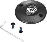 FIGURATI DESIGNS Timing Cover - 2 Hole - Skull - Contrast Cut - Black FD28-TC-2H-BLK