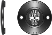 FIGURATI DESIGNS Timing Cover - 2 Hole - Skull - Contrast Cut - Black FD28-TC-2H-BLK