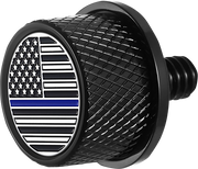 FIGURATI DESIGNS Seat Mounting Knob - Black - Blue Line American Flag FD71-SEAT KN-BK