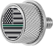 FIGURATI DESIGNS Seat Mounting Knob - Stainless Steel - Green Line American Flag FD72-SEAT KN-SS