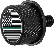 FIGURATI DESIGNS Seat Mounting Knob - Black - Green Line American Flag FD72-SEAT KN-BK