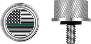 FIGURATI DESIGNS Seat Mounting Knob - Stainless Steel - Green Line American Flag FD72-SEAT KN-SS
