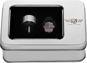 FIGURATI DESIGNS Seat Mounting Knob - Stainless Steel - Red Line American Flag FD73-SEAT KN-SS