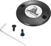 FIGURATI DESIGNS Timing Cover - 2 Hole - Don't Tread on Me - Black FD40-TC-2H-BLK