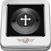 FIGURATI DESIGNS Timing Cover - 2 Hole - Cross - Black FD41-TC-2H-BLK