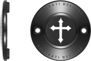 FIGURATI DESIGNS Timing Cover - 2 Hole - Cross - Black FD41-TC-2H-BLK