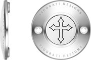 FIGURATI DESIGNS Timing Cover - 2 Hole - Cross - Stainless Steel FD41-TC-2H-SS