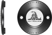 FIGURATI DESIGNS Timing Cover - 2 Hole - Don't Tread on Me - Black FD40-TC-2H-BLK