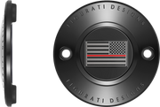 FIGURATI DESIGNS Timing Cover - 2 Hole - Red Line American Flag - Black FD75-TC-2H-BLK