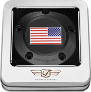 FIGURATI DESIGNS Timing Cover - 5 Hole - American Flag - Reversed - Black FD21R-TC-5H-BLK